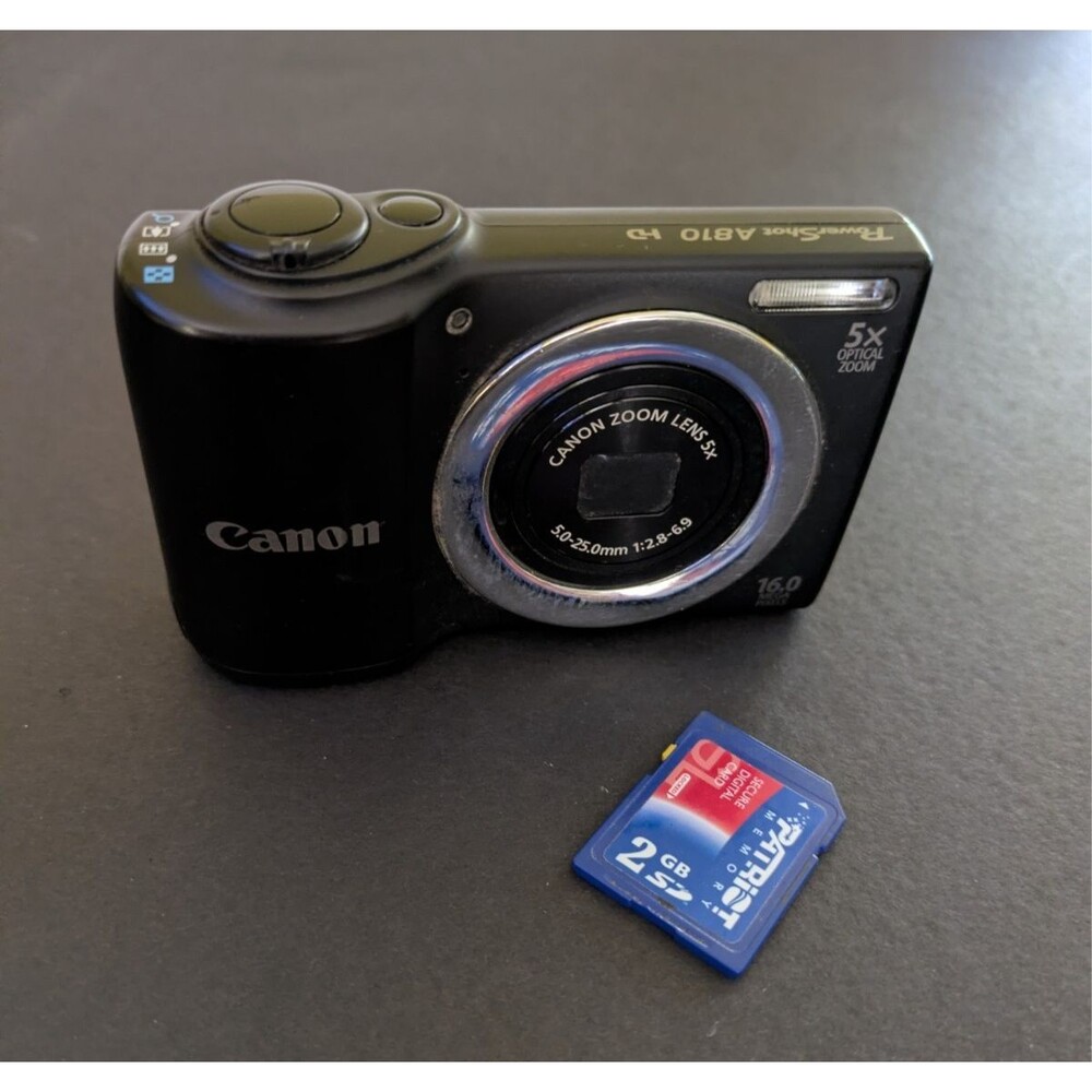 Canon Powershot A810 HD 16.0 MP Digital Camera w/SD Card - TESTED - WORKS